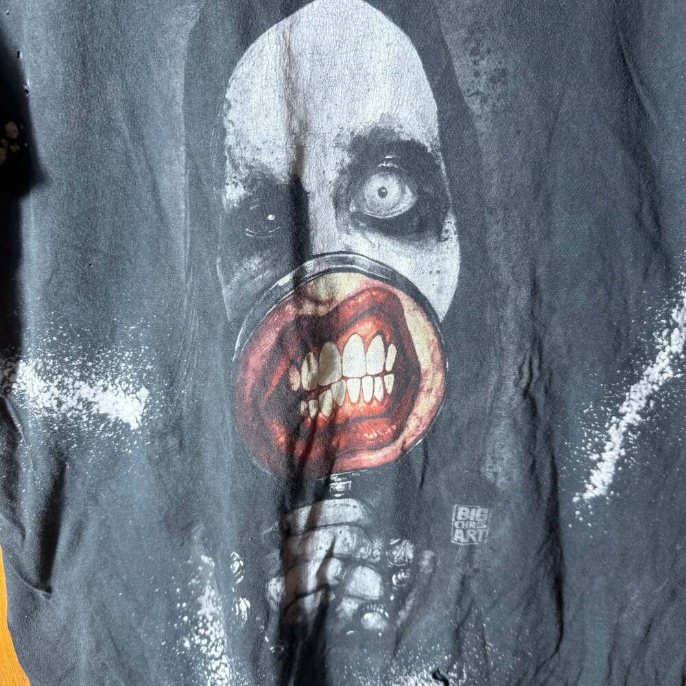 Marilyn Manson Big Chris Art Bleached Distressed Graphic T-Shirt Size L - Picture 2 of 10